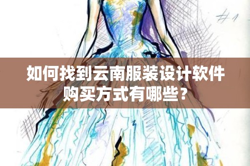 如何找到云南服装设计软件购买方式有哪些？