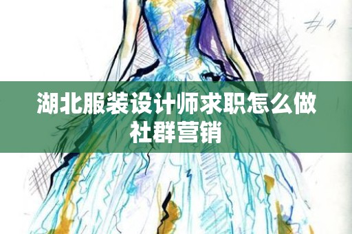 湖北服装设计师求职怎么做社群营销