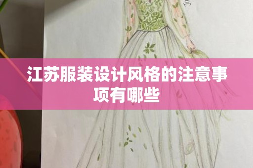 江苏服装设计风格的注意事项有哪些