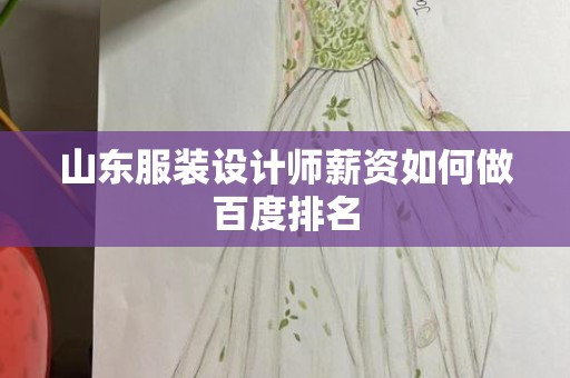 山东服装设计师薪资如何做百度排名