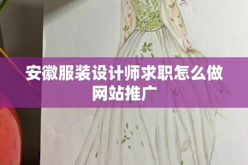 安徽服装设计师求职怎么做网站推广