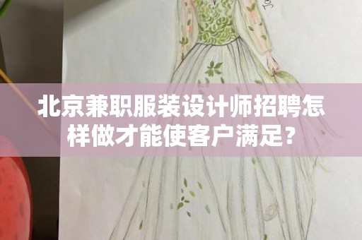 北京兼职服装设计师招聘怎样做才能使客户满足？
