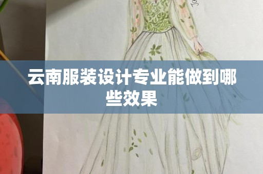 云南服装设计专业能做到哪些效果