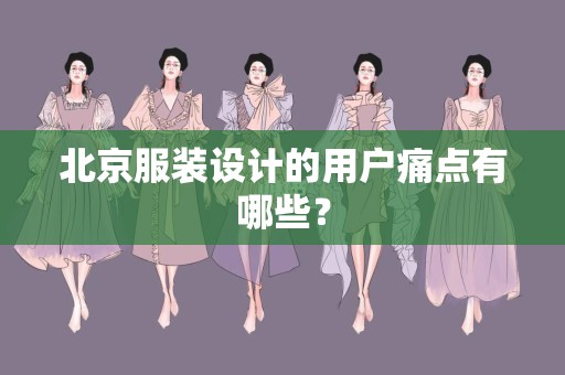 北京服装设计的用户痛点有哪些？